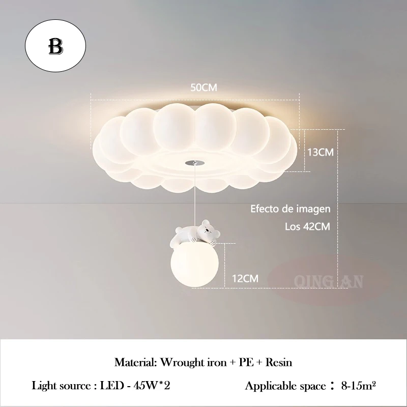 Потолочный светильник Qing An ZQZ белый кованое железо+ПЭ+смола LED 240-200В 
Потолочный светильник Qing An ZQZ белый кованое железо+ПЭ+смола LED 240-200В