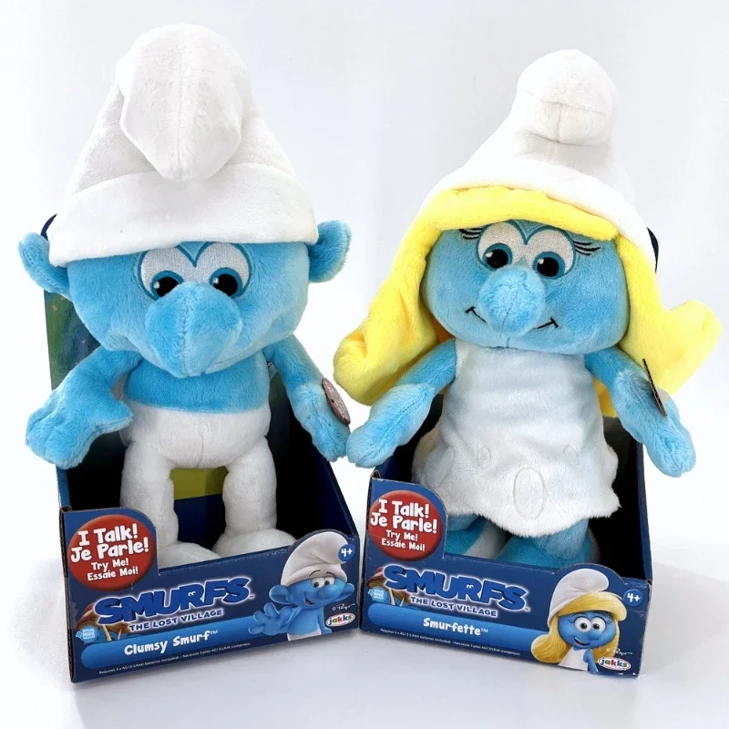 

Jakss Smurfing The Lost Village Clumsy Smurfes Smurfettes Plush Toys Music Blue Elf Plush Doll Cute Stuffed Animal for Kid Gifts