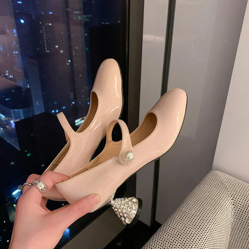 LeShion Of Chanmeb Brand Crystal Heels Mary Jane Shoes Women's Pearls Nude Black High-heeled Pumps Ladies Party Wedding Footwear
LeShion Of Chanmeb Brand Crystal Heels Mary Jane Shoes Women's Pearls Nude Black High-heeled Pumps Ladies Party Wedding Footwear