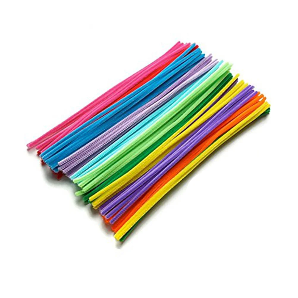 

300pcs Colored Pipe Child Cleaners Chenille Stems Plush Sticks for DIY Craft Supplies Kids Birthday Party ( Mixed Color )