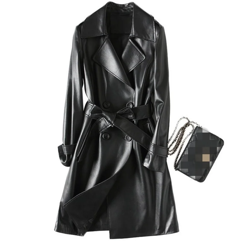 Female lambskin jacket, medium leather jacket with a lapel, slim cut, spring and autumn, mainly of high quality
Female lambskin jacket, medium leather jacket with a lapel, slim cut, spring and autumn, mainly of high quality