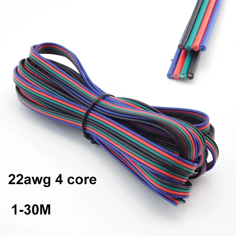 RGB кабель питания 22AWG 4-контактный 1м 5м 30м
RGB кабель питания 22AWG 4-контактный 1м 5м 30м
