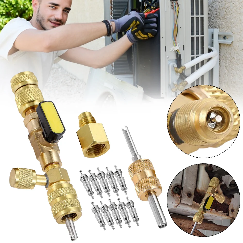 For R404A R407C R134A R12 R32 Valve Core Remover Installer HVAC Valve Core Removal Tool with Dual 1/4 and 5/16 Service Ports
For R404A R407C R134A R12 R32 Valve Core Remover Installer HVAC Valve Core Removal Tool with Dual 1/4 and 5/16 Service Ports