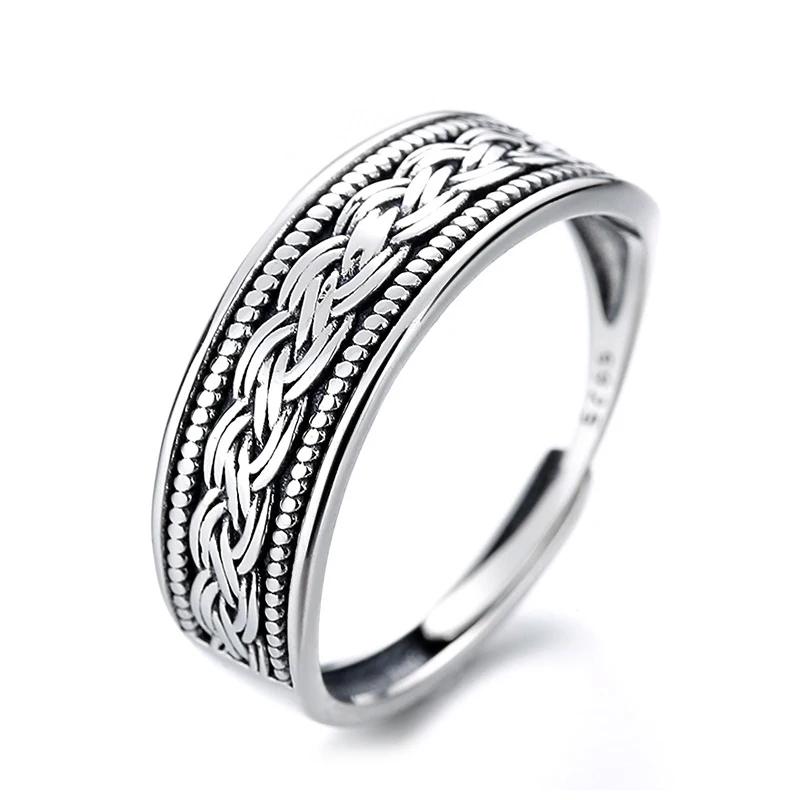 925 Sterling Silver Women's Rings Hip Hop Punk Twist Braid Grain Opening Adjustable Large Ring Wedding Birthday Gift Jewelry
925 Sterling Silver Women's Rings Hip Hop Punk Twist Braid Grain Opening Adjustable Large Ring Wedding Birthday Gift Jewelry