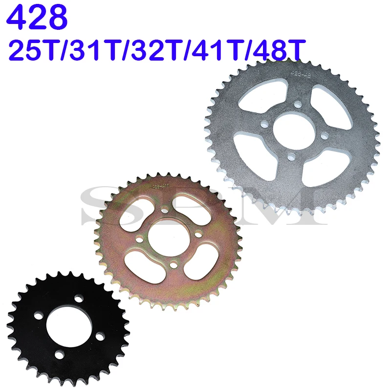 Motorcycle 25T/31T/32T/37T/41T/48T Rear Sprocket 428 Chain Disc 48MM For ATV Go kart UTV Buggy Golf Cart Quad Bike Accessories
Motorcycle 25T/31T/32T/37T/41T/48T Rear Sprocket 428 Chain Disc 48MM For ATV Go kart UTV Buggy Golf Cart Quad Bike Accessories