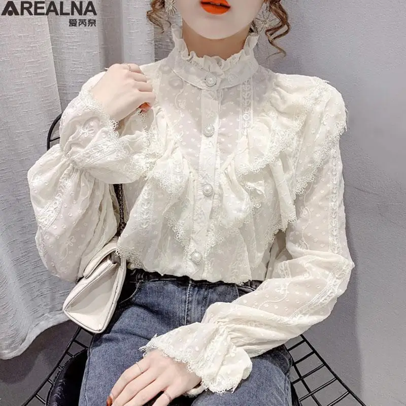 White Stand Collar Ladies Lace Tops Women Shirts Blusas Mujer De Moda 2022 new spring office Blouses Shirt Long Sleeve Women top
White Stand Collar Ladies Lace Tops Women Shirts Blusas Mujer De Moda 2022 new spring office Blouses Shirt Long Sleeve Women top