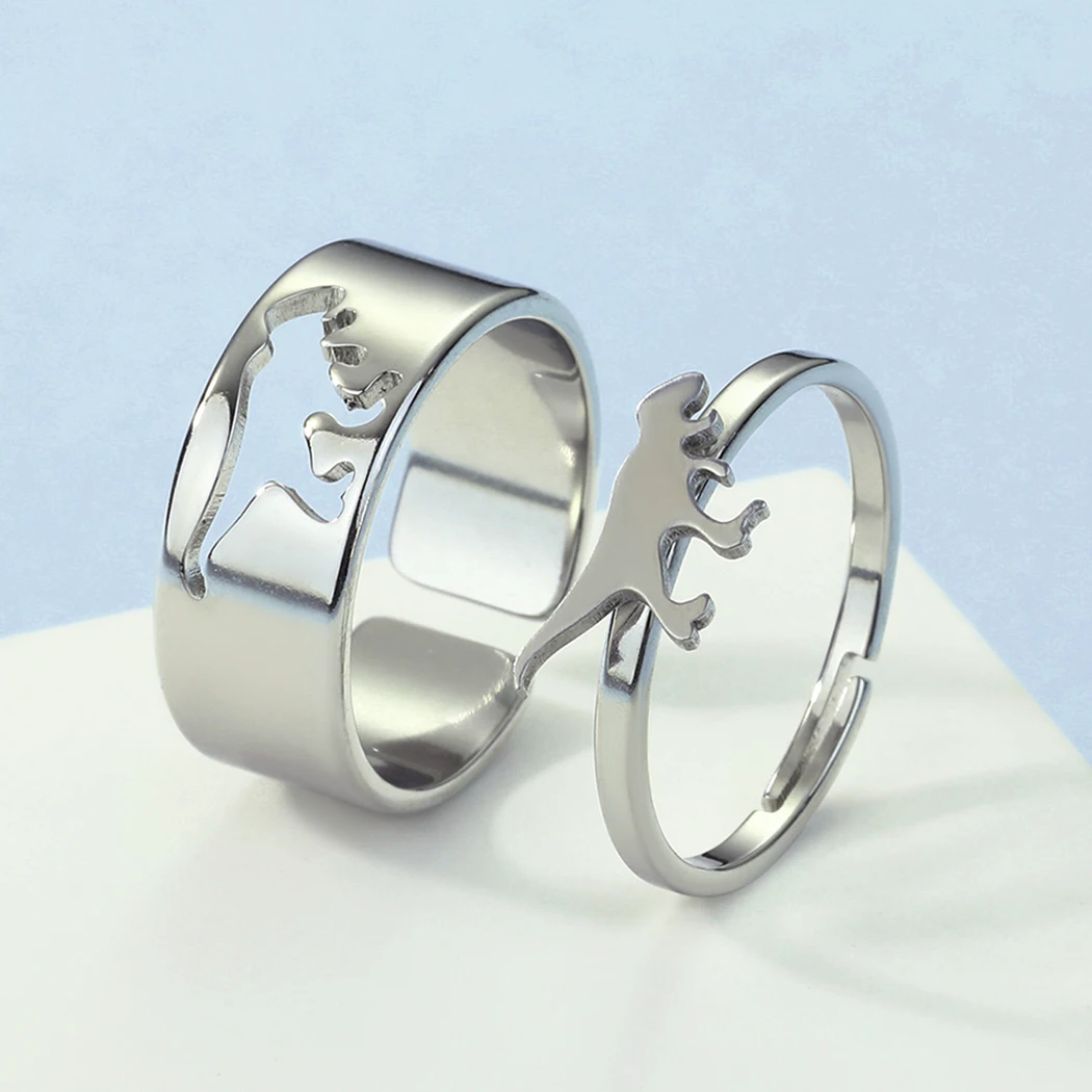 T-Rex Dinosaur Matching Open Rings for Women Girls Stainless Steel Gothic Stackable Jewelry Adjustable Lover Couple Ring Set
T-Rex Dinosaur Matching Open Rings for Women Girls Stainless Steel Gothic Stackable Jewelry Adjustable Lover Couple Ring Set