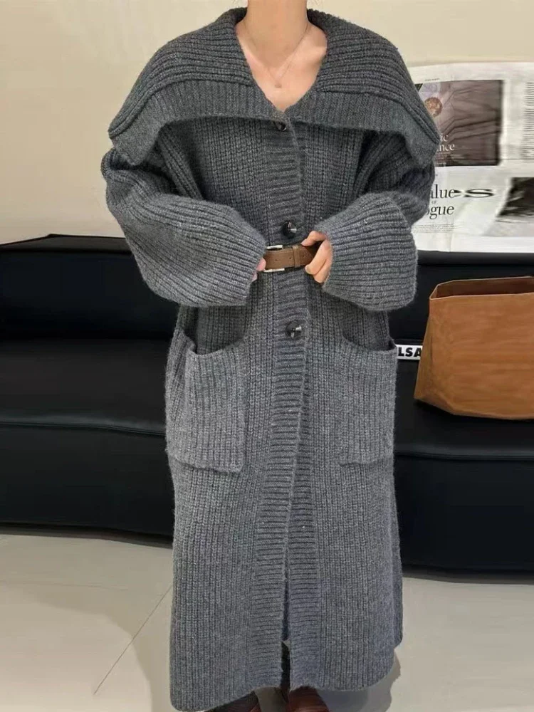 Кардиган оверсайз, свитер, вязаный кардиган, модный кардиган в Корейском стиле с лацканами и длинными рукавами, кардиган с карманами, женские осенние кардиганы, уличная одежда
Кардиган оверсайз, свитер, вязаный кардиган, модный кардиган в Корейском стиле с лацканами и длинными рукавами, кардиган с карманами, женские осенние кардиганы, уличная одежда
