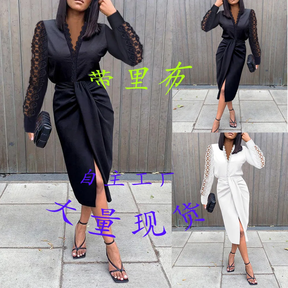 Женское платье-миди из двух частей, весеннее кружевное платье с V-образным вырезом и юбкой, 2022
Женское платье-миди из двух частей, весеннее кружевное платье с V-образным вырезом и юбкой, 2022