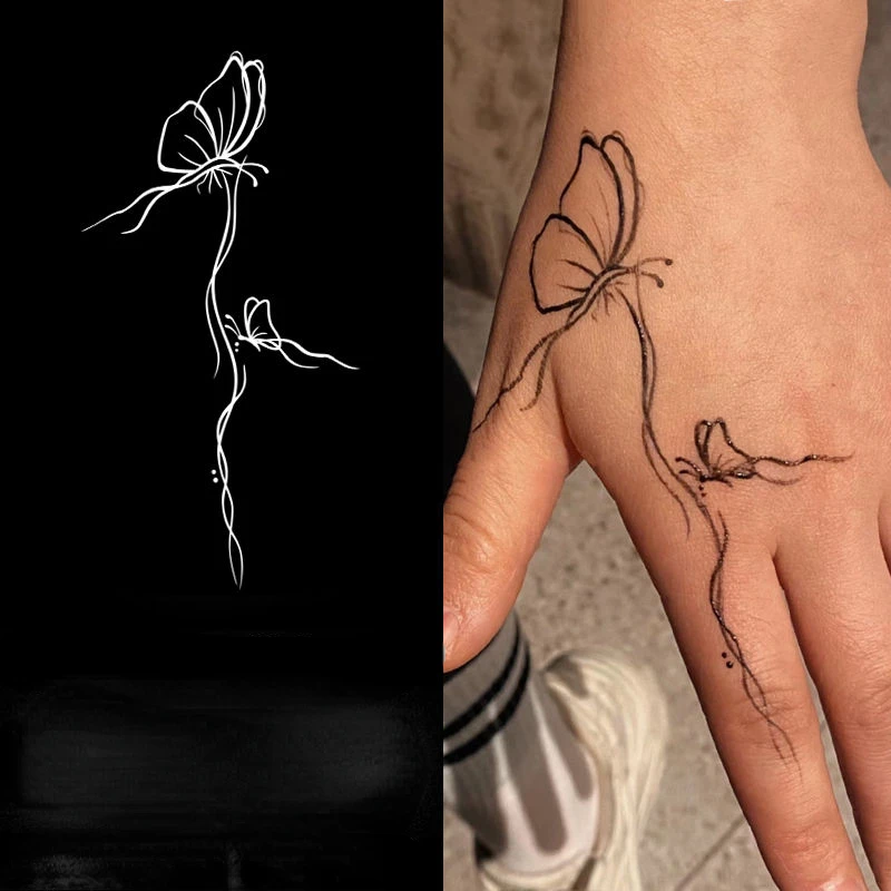 Sexy Line Butterfly Herbal Juice Tattoo Sticker Waterproof Fake Tattoos for Women Wholesale Art Festival Accessories Tatoo Cute
Sexy Line Butterfly Herbal Juice Tattoo Sticker Waterproof Fake Tattoos for Women Wholesale Art Festival Accessories Tatoo Cute