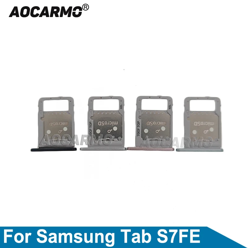 

Aocarmo For Samsung Galaxy Tab S7 FE 4G T735C Sim Card MicroSD SIM Tray Slot Holder Replacement Parts