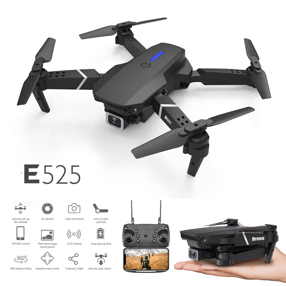 

NEW 2022 NEW E525 Drone 4k HD Wide-Angle Camera 1080P WIFI Visual Positioning Height Keep Rc Drones Follow Me Rc Quadcopter Toy