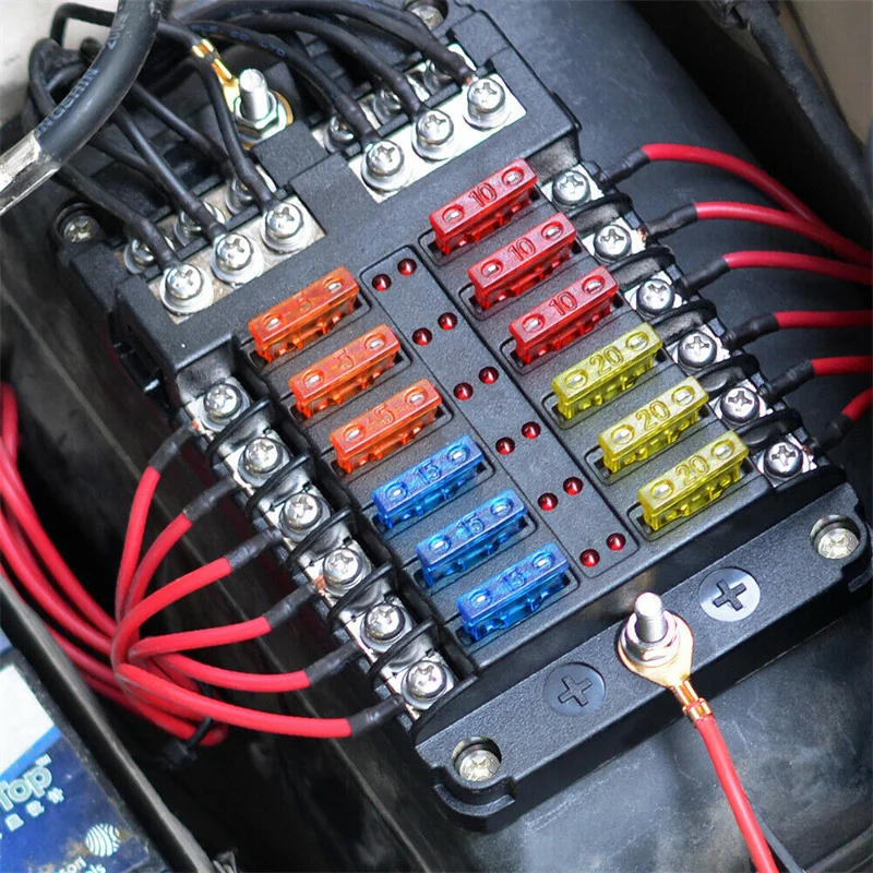 12V 24V 6 Way 12 Way Blade Fuse Box Plug-in Screw Type Multiple Fuse Box With Negative Electrode LED Indicator Light Ship Access
12V 24V 6 Way 12 Way Blade Fuse Box Plug-in Screw Type Multiple Fuse Box With Negative Electrode LED Indicator Light Ship Access