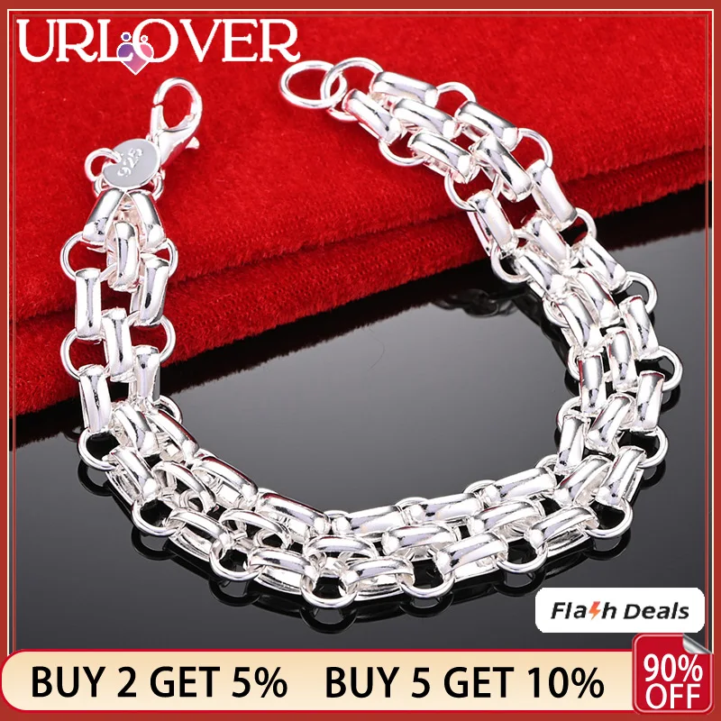 URLOVER 925 Stamp Silver Color Oval Braided Chain Bracelet Birthday Gift For Elegant Woman Wedding Party Banquet Fashion Jewelry
URLOVER 925 Stamp Silver Color Oval Braided Chain Bracelet Birthday Gift For Elegant Woman Wedding Party Banquet Fashion Jewelry