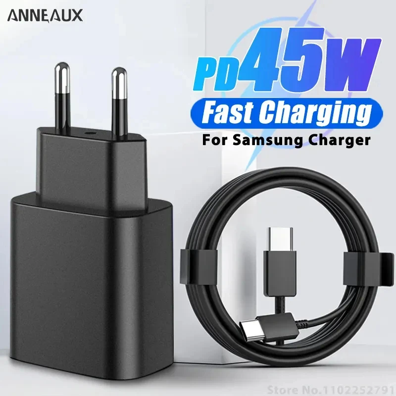 PD 45W MAX Super Fast Charger For SAMSUNG Galaxy S20 S22 S23 Ultra Note 10+ 5G Fast Charging Phone USB C Charger Type C Cable
PD 45W MAX Super Fast Charger For SAMSUNG Galaxy S20 S22 S23 Ultra Note 10+ 5G Fast Charging Phone USB C Charger Type C Cable