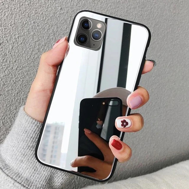 Luxury Silver Makeup Mirror Phone Case for Iphone 11 Pro Max x Xr Xs Max 6 6s 7 8 Plus Se 2020 Black Tpu Bumper Protection Cover
Luxury Silver Makeup Mirror Phone Case for Iphone 11 Pro Max x Xr Xs Max 6 6s 7 8 Plus Se 2020 Black Tpu Bumper Protection Cover