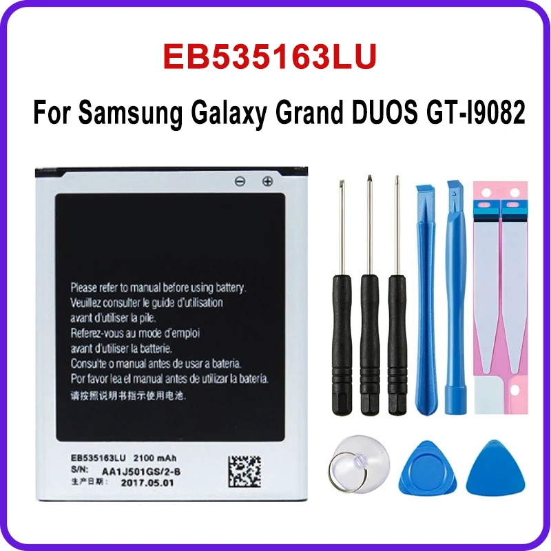 

Оригинальный аккумулятор EB535163LU 2100 мАч для Samsung Galaxy Grand DUOS GT-I9082 G9082 I9080 I879 I9118 i9060 I9082, батареи