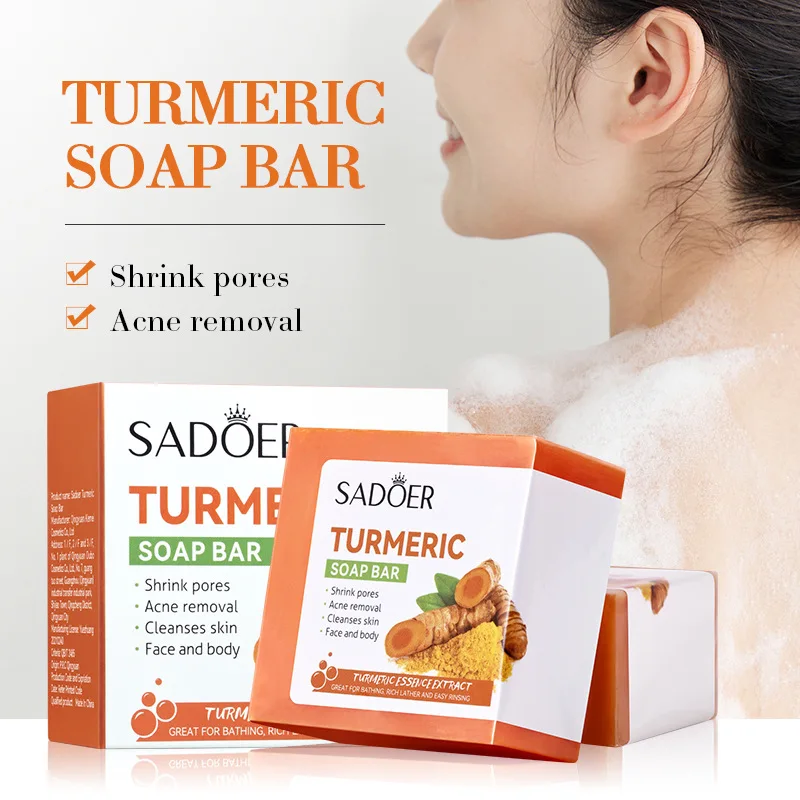 SADOER Turmeric Essential Oil Soap Cleansing Bath Soap Hydrating Whitening Improves Dryness Skincare Handmade Soap For Face
SADOER Turmeric Essential Oil Soap Cleansing Bath Soap Hydrating Whitening Improves Dryness Skincare Handmade Soap For Face