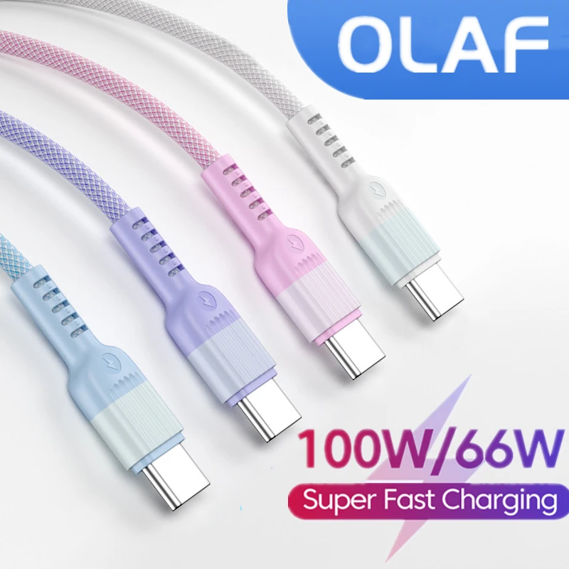 Olaf 100W/66W USB Type C Cable Fast Charge Colorful Data USB C Charging Cable For Samsung Huawei Xiaomi POCO Type C Charger Cabo
Olaf 100W/66W USB Type C Cable Fast Charge Colorful Data USB C Charging Cable For Samsung Huawei Xiaomi POCO Type C Charger Cabo