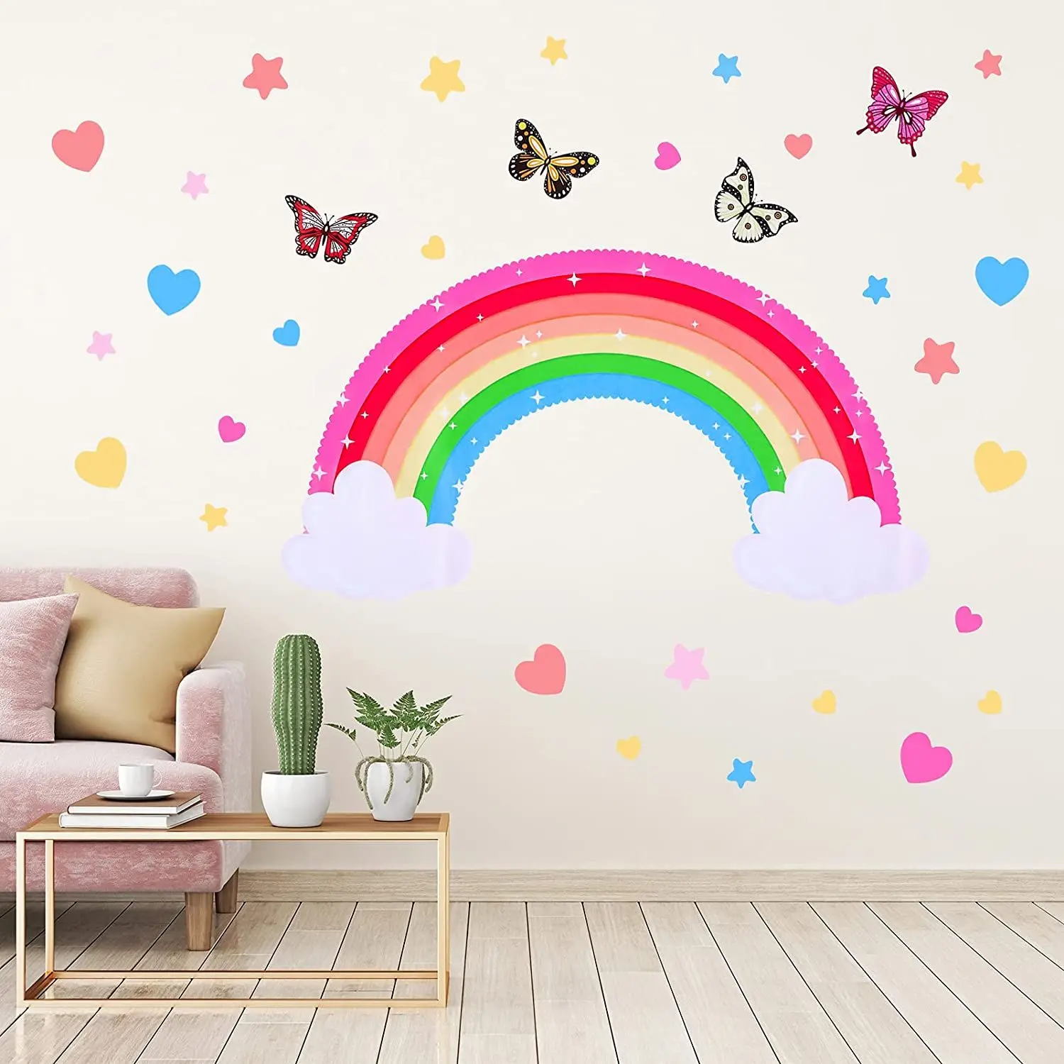 Kids Bedroom Waterproof Girls Room Nursery Decorative Vinyl Wall Sticker Rainbow Wall Decals Butterfly Heart Star
Kids Bedroom Waterproof Girls Room Nursery Decorative Vinyl Wall Sticker Rainbow Wall Decals Butterfly Heart Star