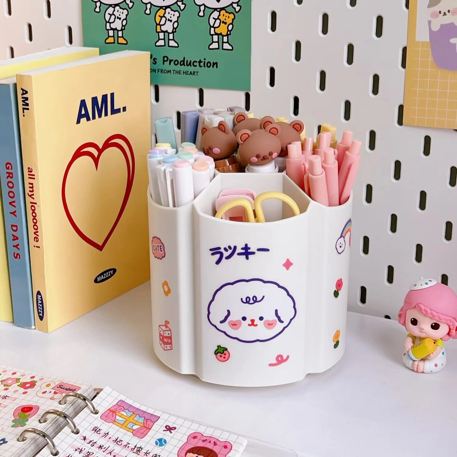 360 Degree Rotating Pen Holder Storage Box Creative Large Capacity Desktop Pencil Organizer child girl Makeup Finishing Basket
360 Degree Rotating Pen Holder Storage Box Creative Large Capacity Desktop Pencil Organizer child girl Makeup Finishing Basket