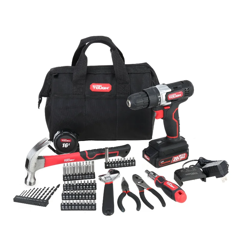 Hyper Tough 70PCS 20V Max Cordless Drill Set with Lithium-ion Battery Charger Bit Holder Storage Bag
Hyper Tough 70PCS 20V Max Cordless Drill Set with Lithium-ion Battery Charger Bit Holder Storage Bag