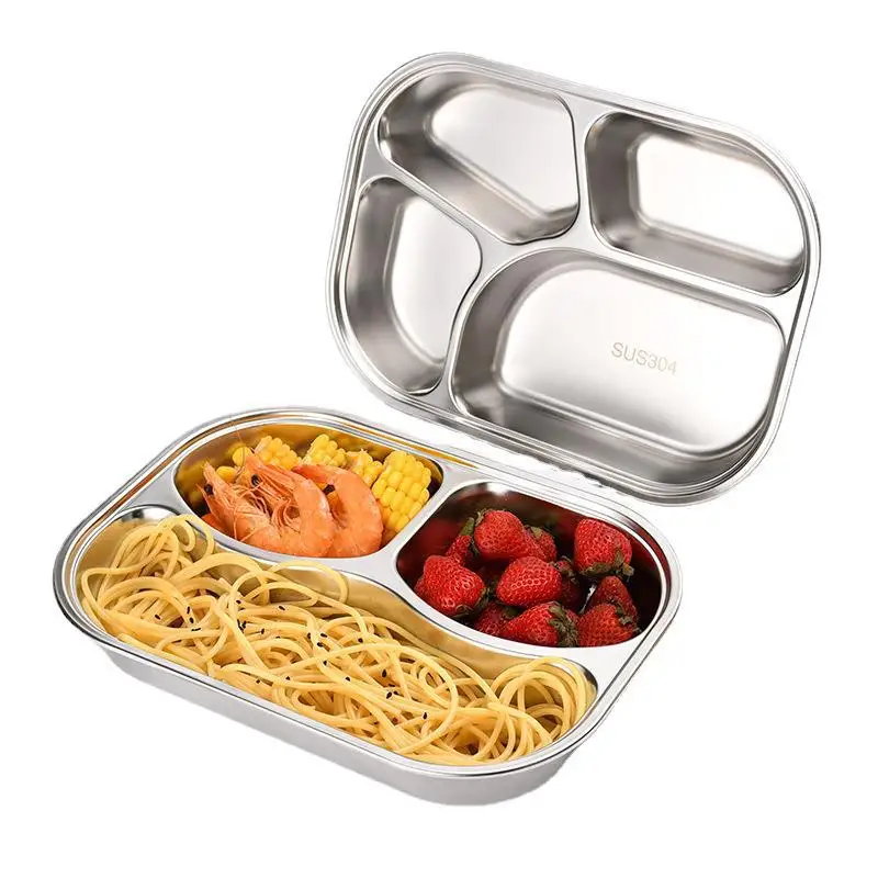 3/4 Grid Stainless Steel Divided Tray Food Dining Plates School Company Kitchen Storage Organization Container Cooking Utensil
3/4 Grid Stainless Steel Divided Tray Food Dining Plates School Company Kitchen Storage Organization Container Cooking Utensil
