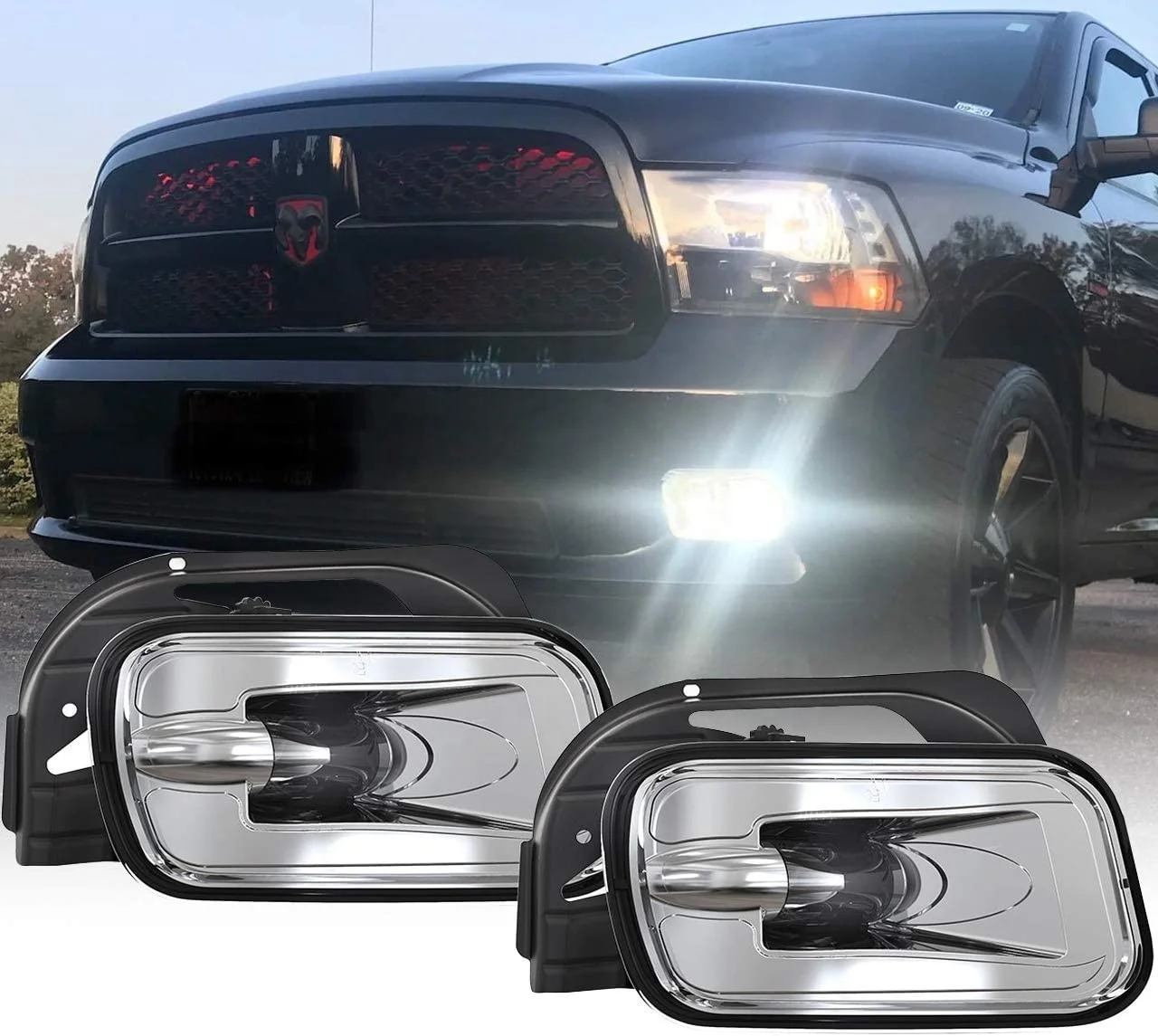 Ram Truck LED Fog Light Assembly with Daytime Running Lights 2pcs for 09-12 Ram 1500/2010-2016 Ram 2500/3500
Ram Truck LED Fog Light Assembly with Daytime Running Lights 2pcs for 09-12 Ram 1500/2010-2016 Ram 2500/3500