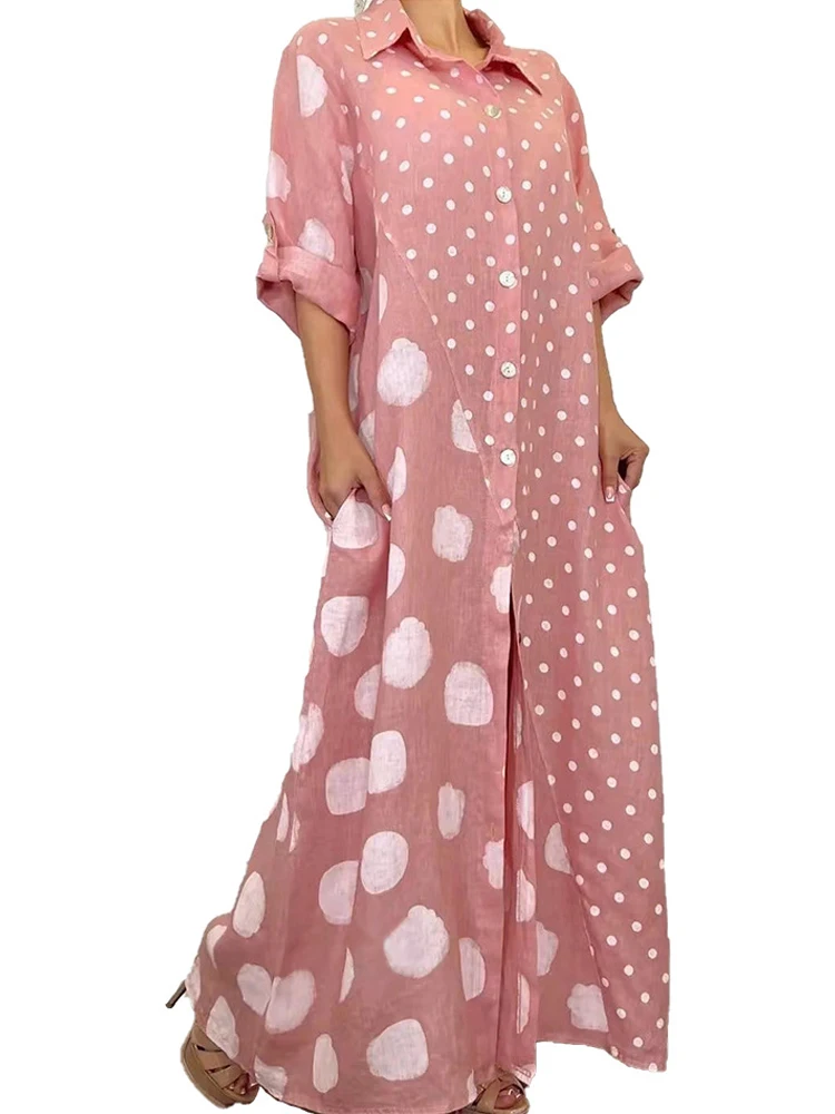 Long African Shirt Dress Women Turn Down Collar Robes Africa Clothing Autumn New Doe Print Patchwork Loose Casual African Dress 
Long African Shirt Dress Women Turn Down Collar Robes Africa Clothing Autumn New Doe Print Patchwork Loose Casual African Dress