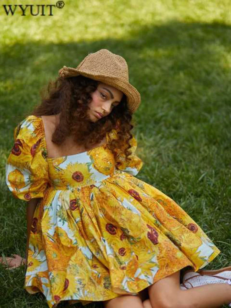 Fashion Ruffle Puff Shoulder Chiffon Mini Dress Elegant Square Collar Backless Party Dresses Women Sexy Print Sweet A-Line Dress
Fashion Ruffle Puff Shoulder Chiffon Mini Dress Elegant Square Collar Backless Party Dresses Women Sexy Print Sweet A-Line Dress