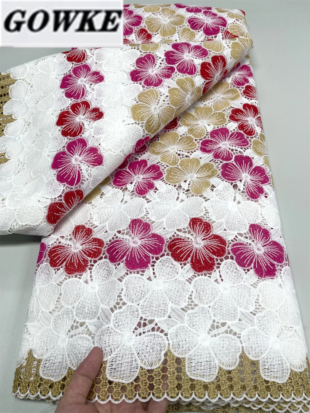 Nigerian Colourfull Guipure Cord Lace Fabric 2023 High Quality African Water Soluble Net Fabric French For Bridal Party Dresses
Nigerian Colourfull Guipure Cord Lace Fabric 2023 High Quality African Water Soluble Net Fabric French For Bridal Party Dresses