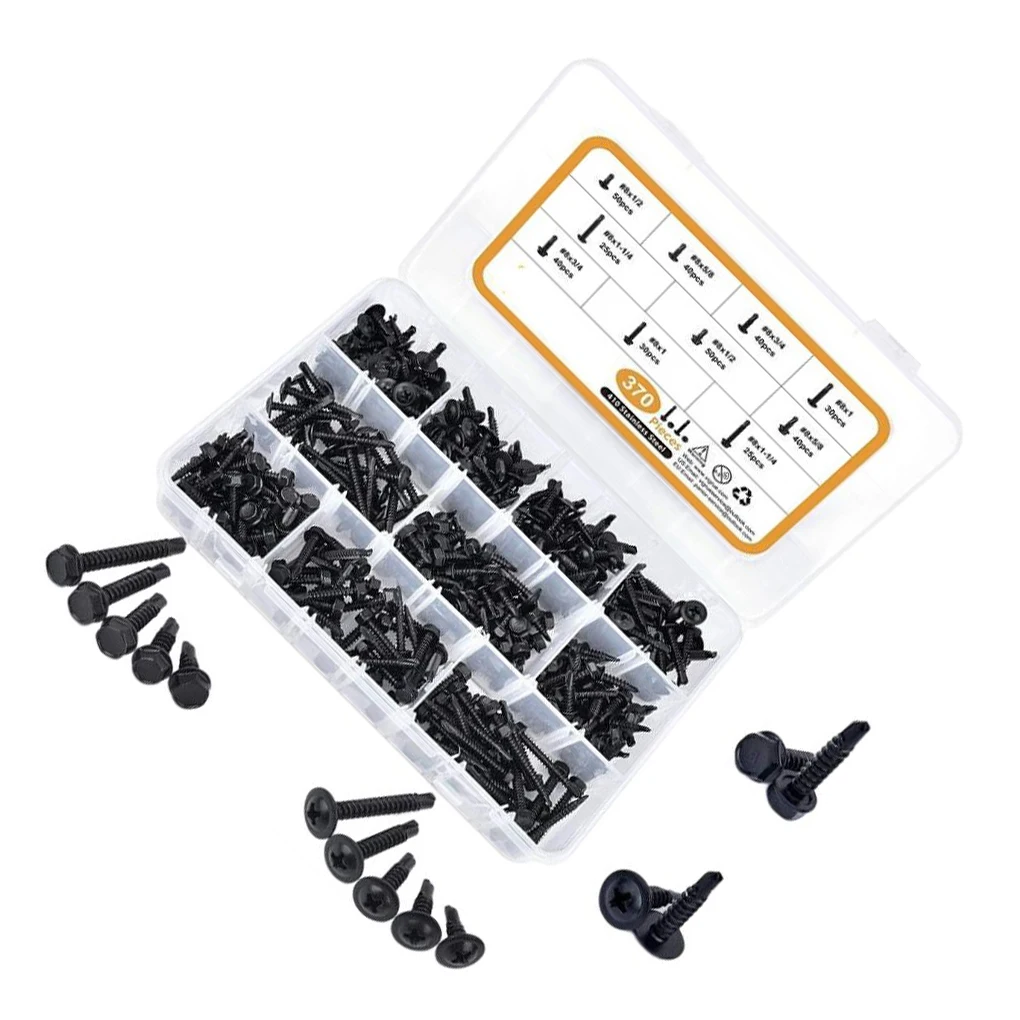 370 Pieces/Set 410 Stainless Steel Screw Replacement Anti-corrosive Self-drilling Tip Nonslip Screws Accessories
370 Pieces/Set 410 Stainless Steel Screw Replacement Anti-corrosive Self-drilling Tip Nonslip Screws Accessories