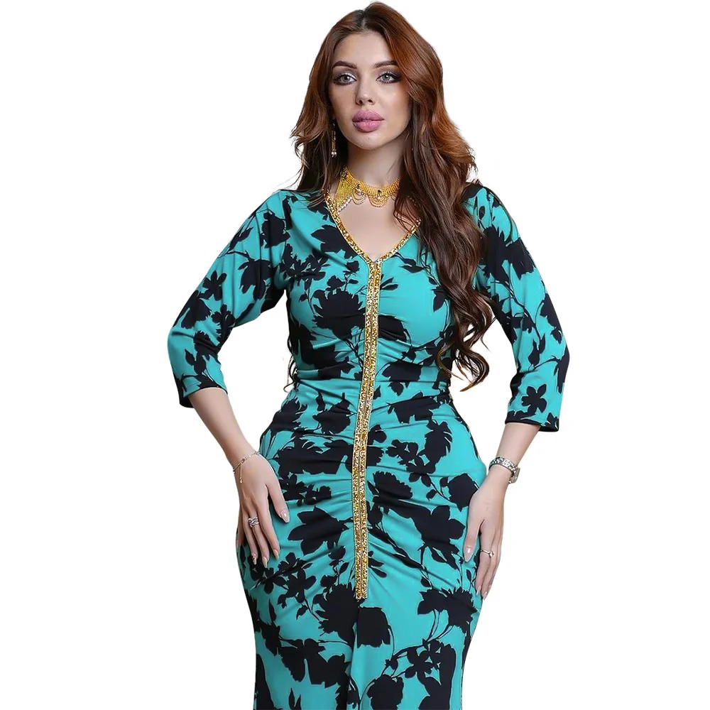 Kaftan For Women Fishtail Dress Elegant V-neck Moroccan Caftan Royal Women Abaya Muslin Dress Half Sleeve Casual Dress Turkish
Kaftan For Women Fishtail Dress Elegant V-neck Moroccan Caftan Royal Women Abaya Muslin Dress Half Sleeve Casual Dress Turkish