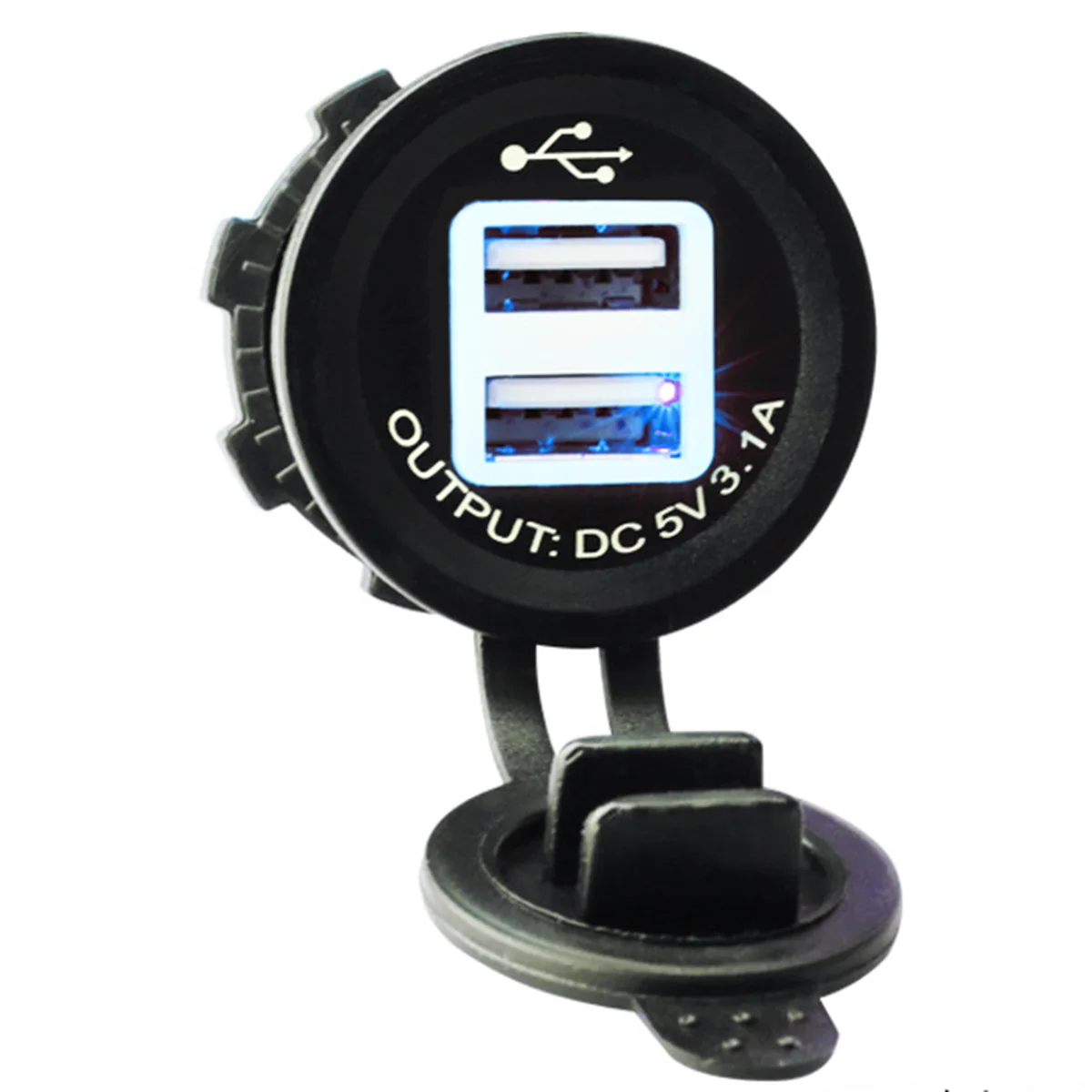 3.1A Waterproof Power Outlet Adapter Dual Port Car USB Charger with dustproof cover for 12-24V car bus motorcycle
3.1A Waterproof Power Outlet Adapter Dual Port Car USB Charger with dustproof cover for 12-24V car bus motorcycle