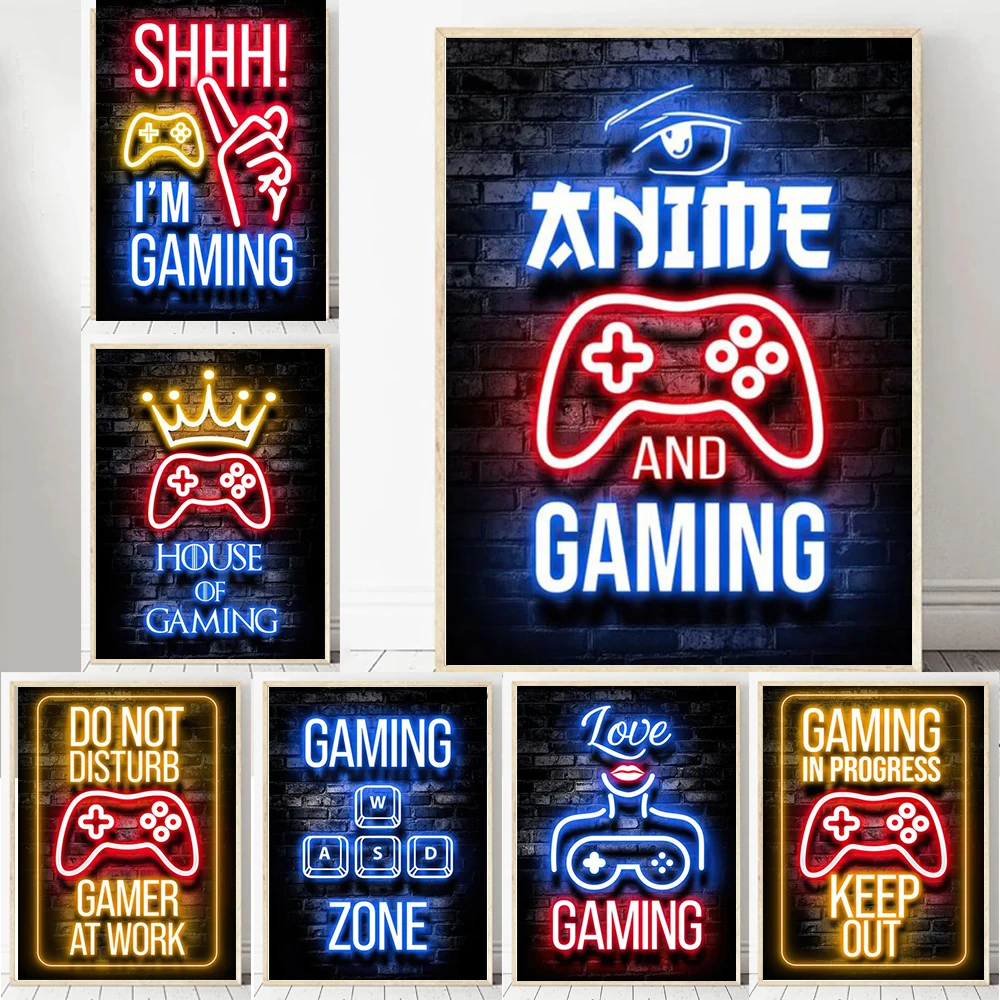 Game Room Neon Poster for Boy Girl Bedroom Wall Art Decoration Canvas Painting HD Picture Gamer Decorative for Home Living Decor
Game Room Neon Poster for Boy Girl Bedroom Wall Art Decoration Canvas Painting HD Picture Gamer Decorative for Home Living Decor