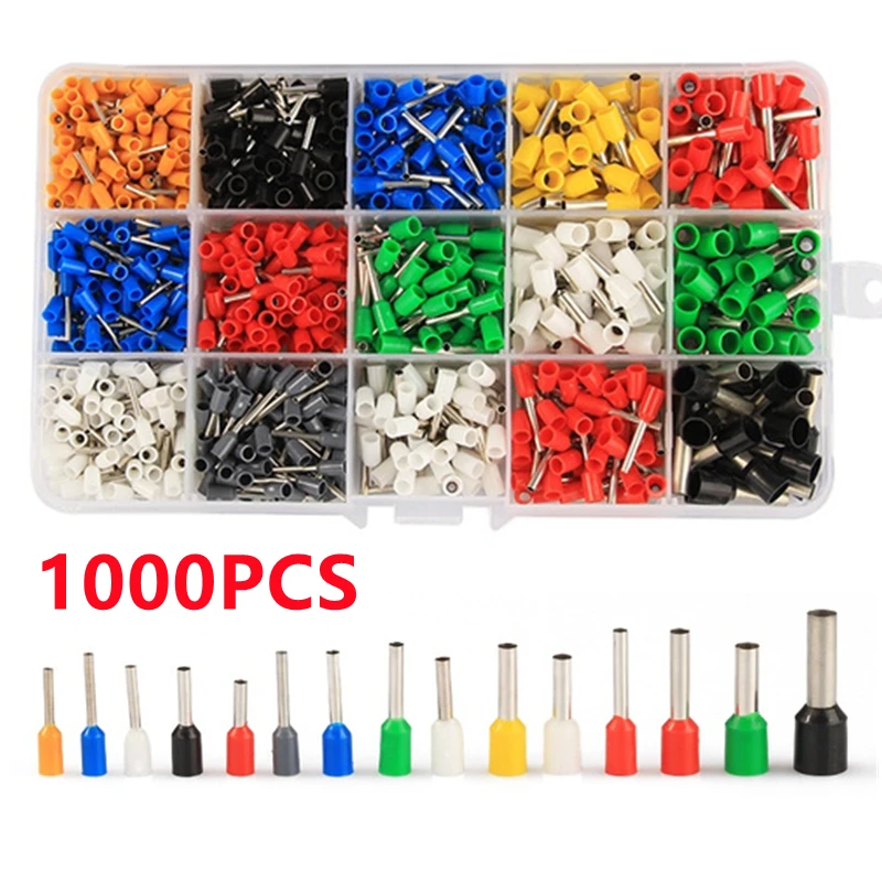 600/1000PCS Insulated Cord End Terminal Set Electrical Wire Ferrules Cable End Cold Crimp Sleeve Copper Wire Connector AWG22-10
600/1000PCS Insulated Cord End Terminal Set Electrical Wire Ferrules Cable End Cold Crimp Sleeve Copper Wire Connector AWG22-10