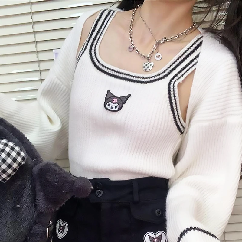 2022 Kawaii Kuromi вязаный кардиган, пальто, кофта, комплект из двух предметов, Женская майка, шаль для девочек-подростков, вязаный свитер, вязаное па...
2022 Kawaii Kuromi вязаный кардиган, пальто, кофта, комплект из двух предметов, Женская майка, шаль для девочек-подростков, вязаный свитер, вязаное па...
