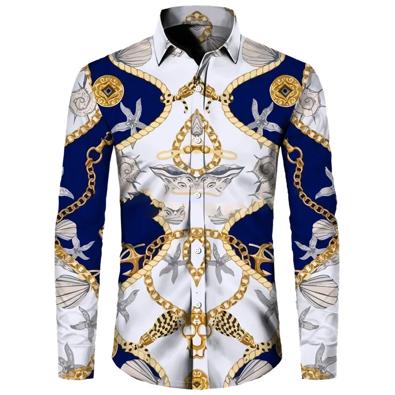Luxury Men's Sirts Fasion olded Cain 3D Printed Lon Sleeve Tops Turn-down Collar Buttoned Sirt Party Club Cardian Blouses
Luxury Men's Sirts Fasion olded Cain 3D Printed Lon Sleeve Tops Turn-down Collar Buttoned Sirt Party Club Cardian Blouses