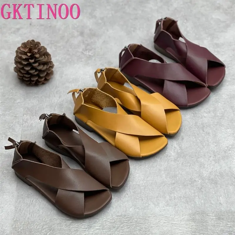 2023 Summer New Vintage Handmade Sandals Female Head Layer Cowhide Soft Leather Soft Sole Casual Outside Wear Female Sandals
2023 Summer New Vintage Handmade Sandals Female Head Layer Cowhide Soft Leather Soft Sole Casual Outside Wear Female Sandals