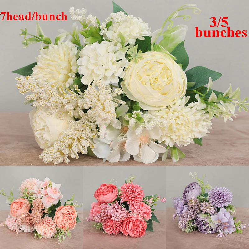 7Heads/Bunch Artificial Flowers Vintage Silk Peony Bouquet Floral Wedding Bridal Handheld Fake Flowers Home Party Decoration
7Heads/Bunch Artificial Flowers Vintage Silk Peony Bouquet Floral Wedding Bridal Handheld Fake Flowers Home Party Decoration