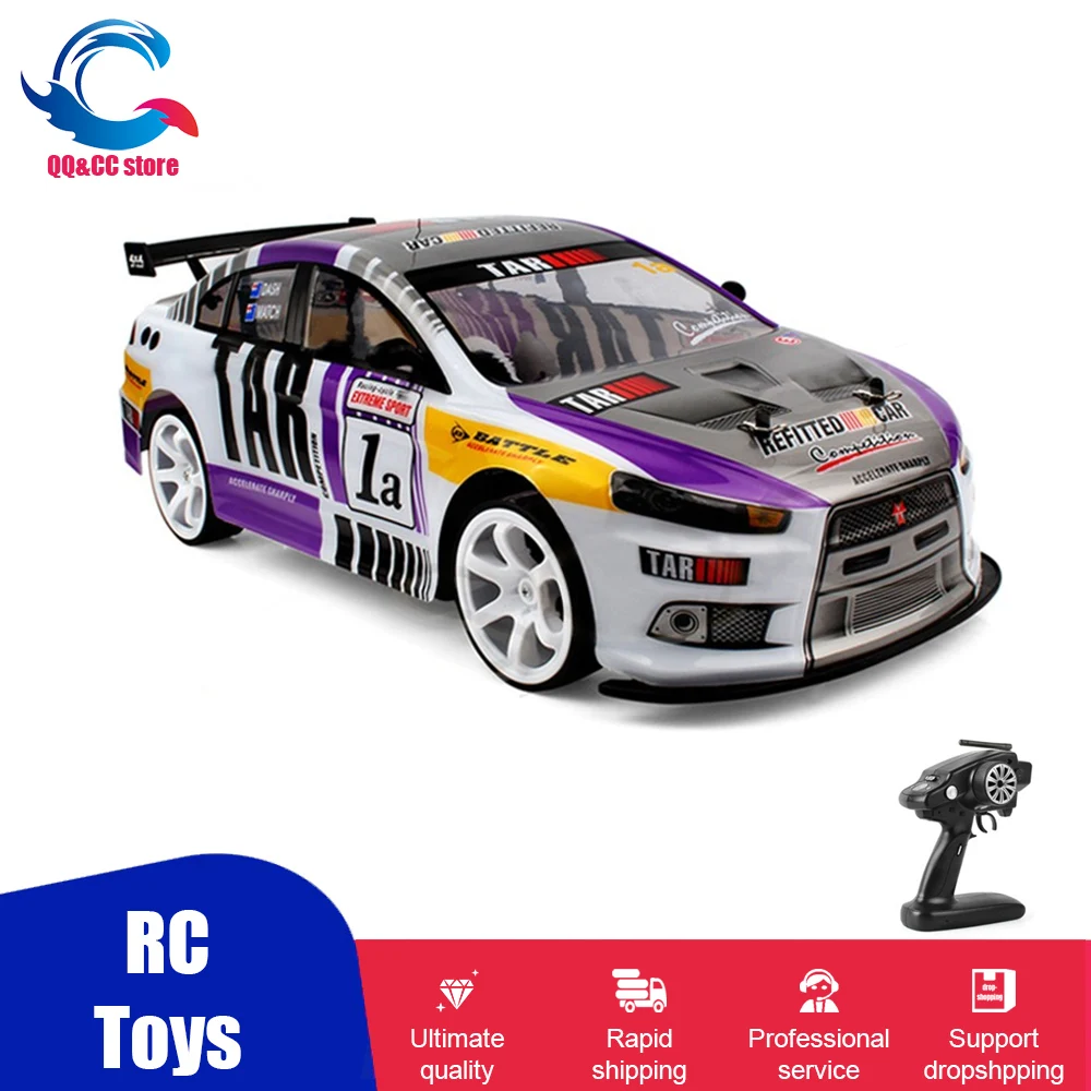 

2.4G High Speed 1/10 RC Racing Drifting Cars Remote Control Toy 70 Km/h with LED Light Big Off-road 4WD for Adults Boys