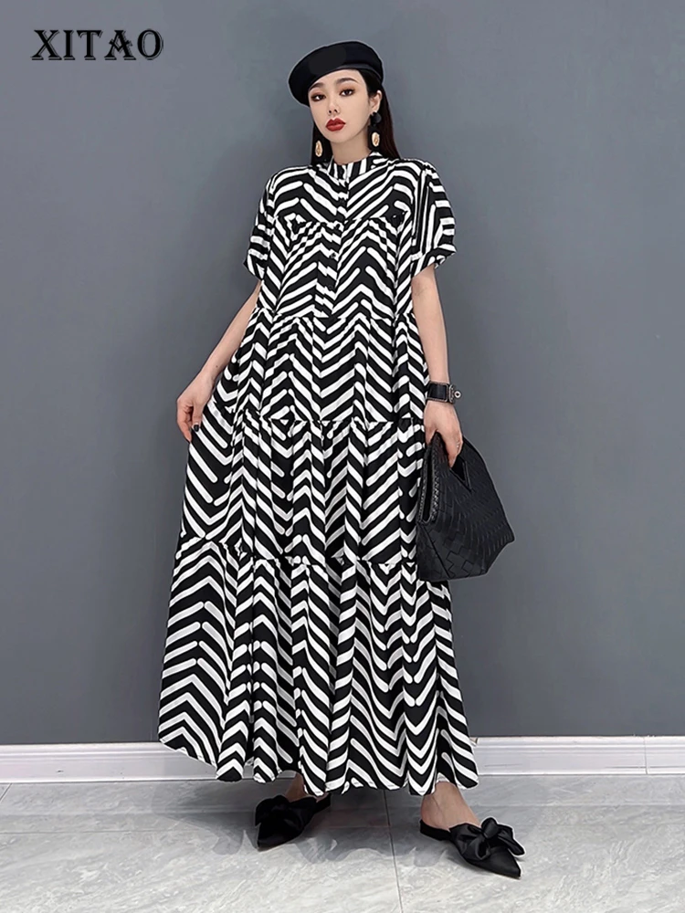XITAO Striped Casual Dress Women Korea 2022 Summer New Personality Fashion Loose Short Sleeve Ankle-length Dress WLD6963
XITAO Striped Casual Dress Women Korea 2022 Summer New Personality Fashion Loose Short Sleeve Ankle-length Dress WLD6963