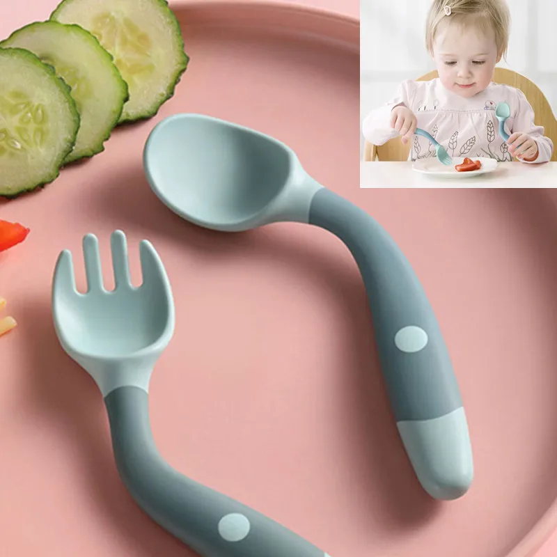 Silicone Spoon Fork for Baby Utensils Set Auxiliary Food Toddler Learning Eating Training Infant Tableware Bendable Soft Fork
Silicone Spoon Fork for Baby Utensils Set Auxiliary Food Toddler Learning Eating Training Infant Tableware Bendable Soft Fork