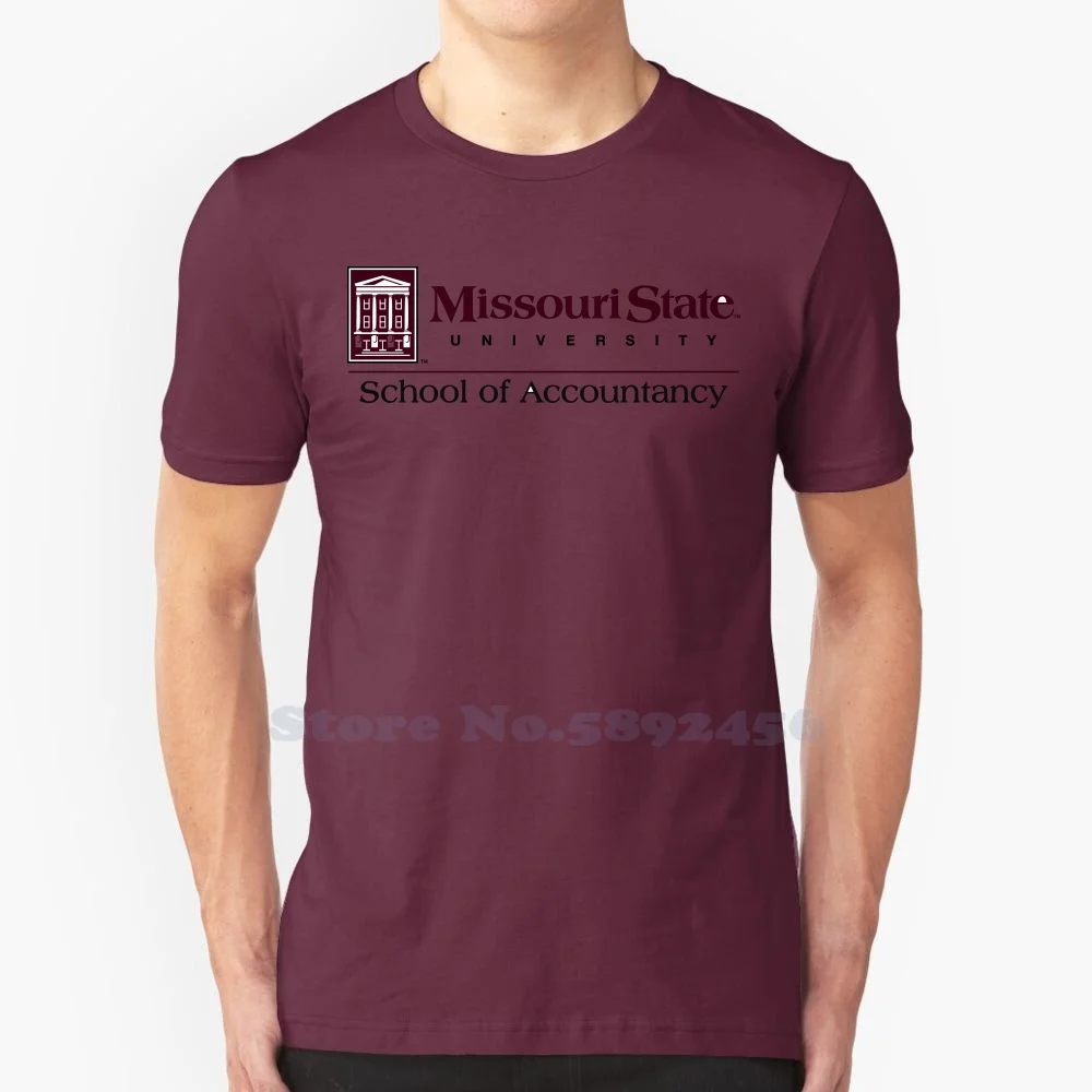 

Повседневная Уличная одежда в стиле Миссури для государственного университета, футболка с принтом логотипа, графическая футболка из 100% хлопка