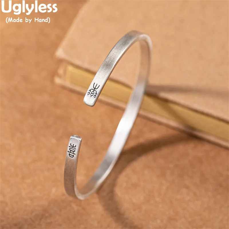 Uglyless Solid 925 Silver Flat Bangles Women Chinese XI LE= Happy PING AN= Safe Gifts Jewelry Eastern Beauty Minimalist Bangles
Uglyless Solid 925 Silver Flat Bangles Women Chinese XI LE= Happy PING AN= Safe Gifts Jewelry Eastern Beauty Minimalist Bangles