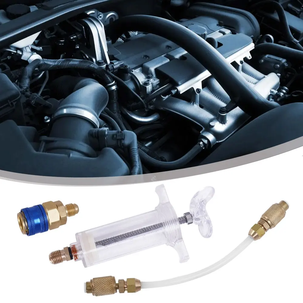 A/C Oil And Dye Injector Car With R-134a Snap Quick Coupler 1/4" 1OZ Hand Turn Screw-in Coolant Filling Tube Injection Tool
A/C Oil And Dye Injector Car With R-134a Snap Quick Coupler 1/4" 1OZ Hand Turn Screw-in Coolant Filling Tube Injection Tool