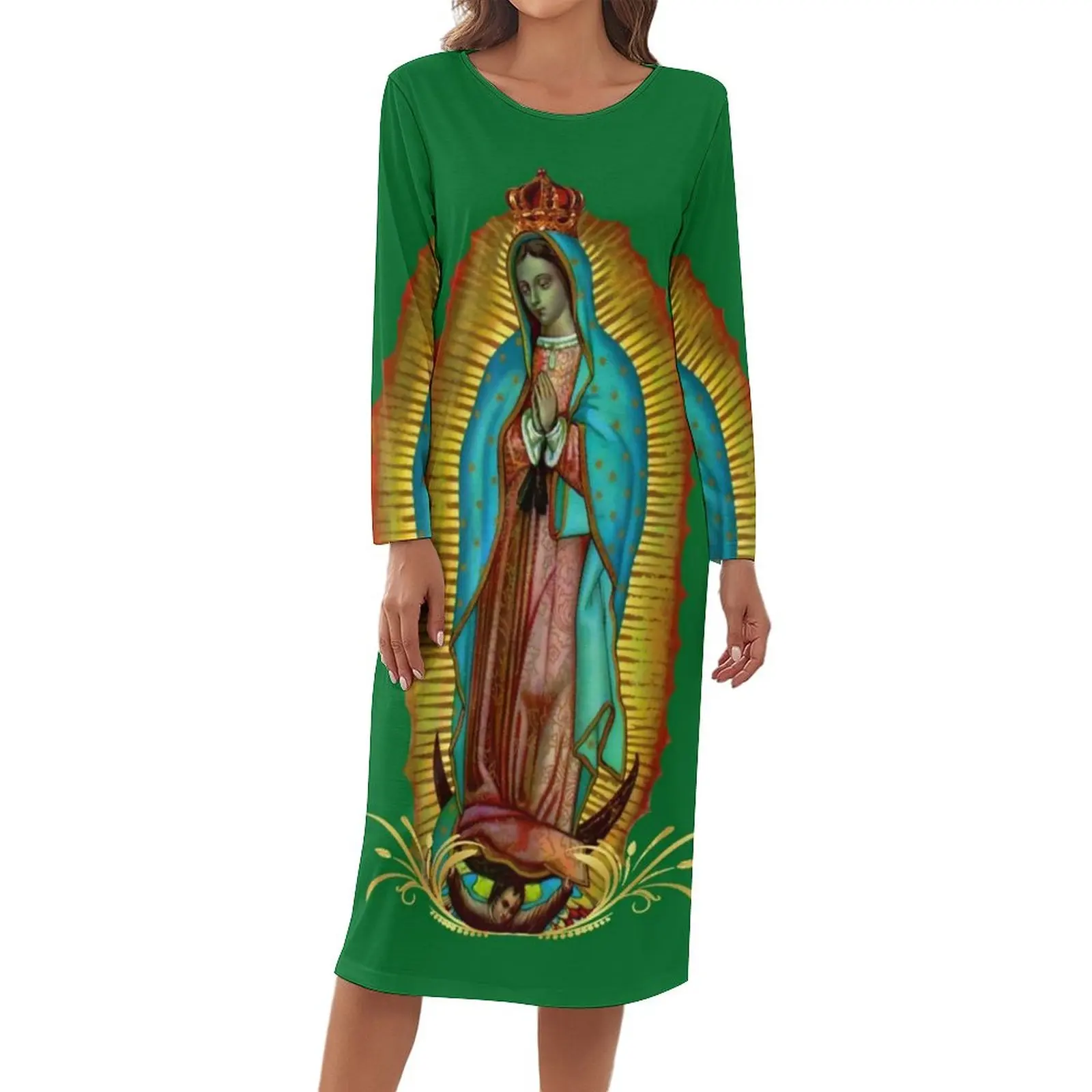 Virgin Mary Pajamas Womens Mexican Virgin Comfortable Dresses Daily Long-Sleeve Kawaii Nightgown O Neck Printed Homewear
Virgin Mary Pajamas Womens Mexican Virgin Comfortable Dresses Daily Long-Sleeve Kawaii Nightgown O Neck Printed Homewear