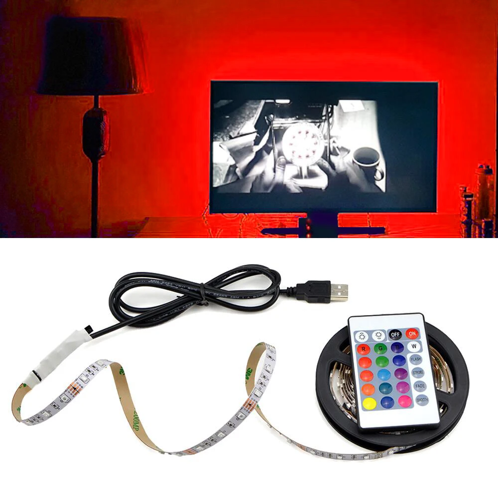 

LED Strip Light USB 2835SMD DC5V Flexible RGB LED Lamp Tape Ribbon 1M 2M 3M 4M 5M TV Desktop Screen BackLight Diode Tape Decor