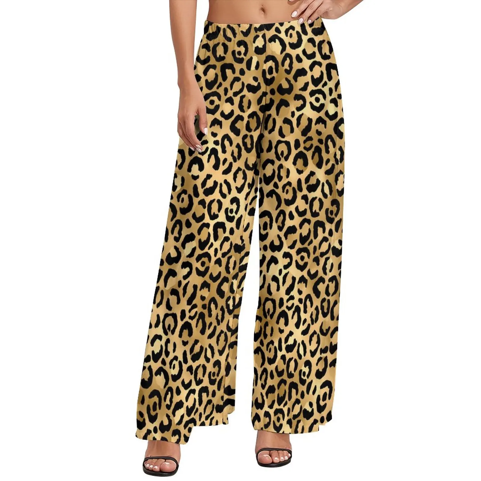 Black Gold Leopard Print Pants Cheetah Animal Elegant Wide Pants Female Oversize Beach Custom Straight Trousers
Black Gold Leopard Print Pants Cheetah Animal Elegant Wide Pants Female Oversize Beach Custom Straight Trousers