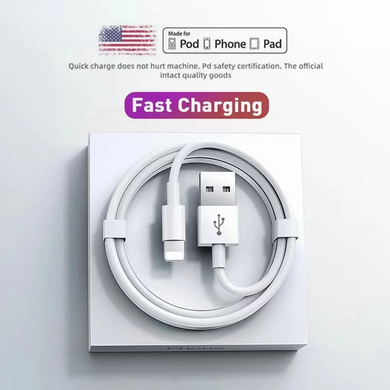 2.4A Fast Charging USB Cable For iPhone 13 12 11 XS XR X 8 7 6S 5S Cord Quick Charge Mobile Phone Cable Fast Data Charger cable
2.4A Fast Charging USB Cable For iPhone 13 12 11 XS XR X 8 7 6S 5S Cord Quick Charge Mobile Phone Cable Fast Data Charger cable